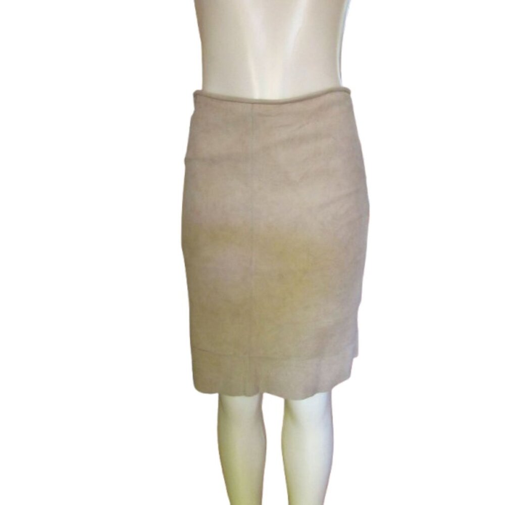 Banana Republic Beige/Tan Back Zip Suede Above Knee Skirt Size 6